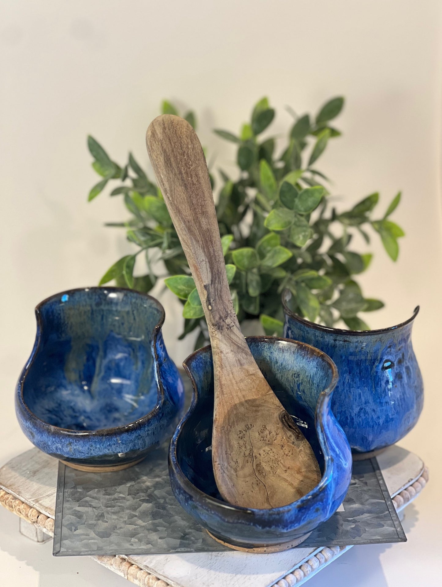Tall Spoon Rest - Blue Sky