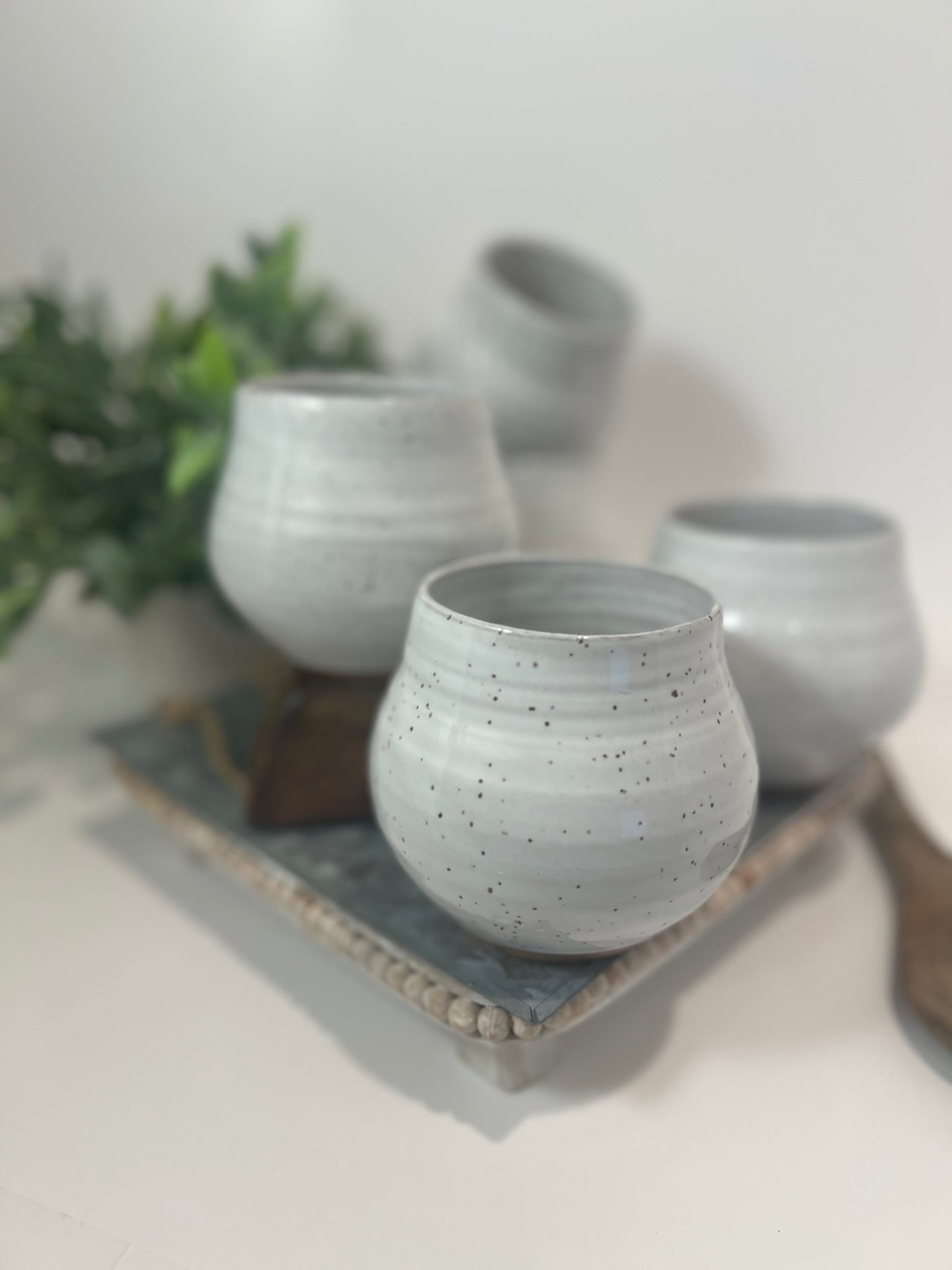 Wine Goblet - White Speckled